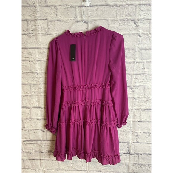 Lulu’s Women’s NWT Coquette Princess Darling Ruffled Long Sleeve Mini Dress - Picture 4 of 10